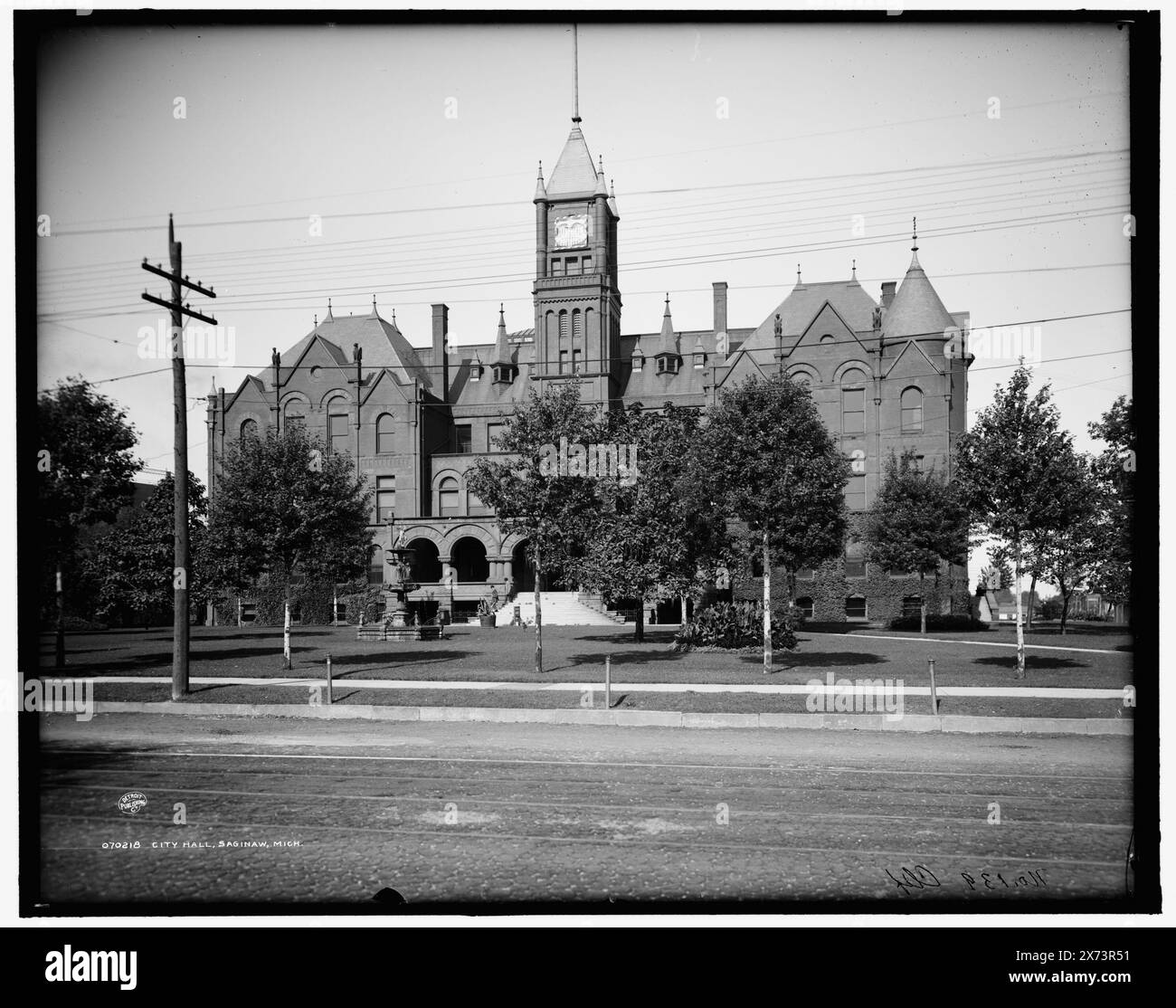 Rathaus, Saginaw, Mir., 'No. 139 Clif'. Auf negativ. Detroit Publishing Co.-Nr. 070218., Geschenk; State Historical Society of Colorado; 1949, City & Town Hall. , Usa, Michigan, Saginaw. Stockfoto