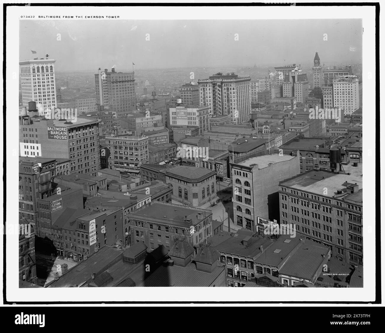 Baltimore vom Emerson Tower, Detroit Publishing Co. No 073432., Geschenk; State Historical Society of Colorado; 1949, kommerzielle Einrichtungen. , Usa, Maryland, Baltimore. Stockfoto