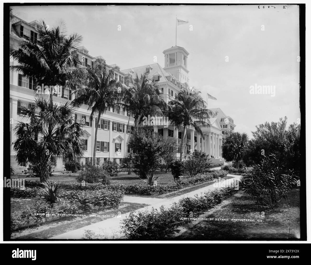 Hotel Royal Poinciana, Palm Beach, Florida, Detroit Publishing Co.-Nr. 05833., Geschenk; State Historical Society of Colorado; 1949, Resorts. , Hotels. , Usa, Florida, Palm Beach. Stockfoto