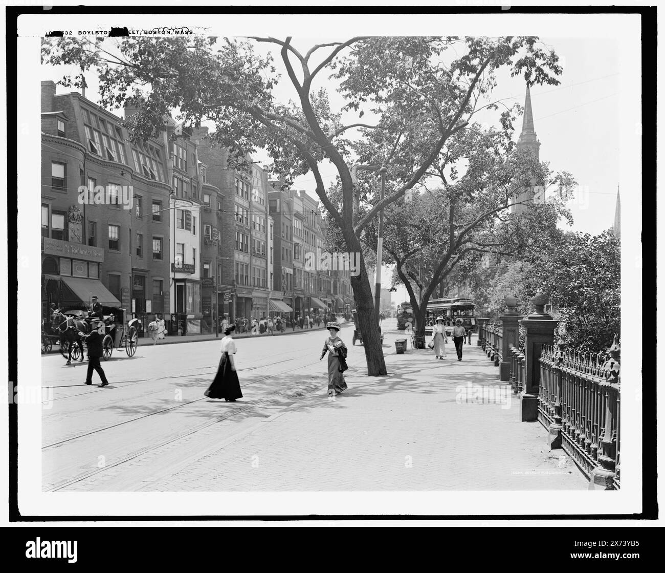 Boylston Street, Boston, Mass., Detroit Publishing Co.-Nr. 072532., Geschenk; State Historical Society of Colorado; 1949, Streets. , Usa, Massachusetts, Boston. Stockfoto