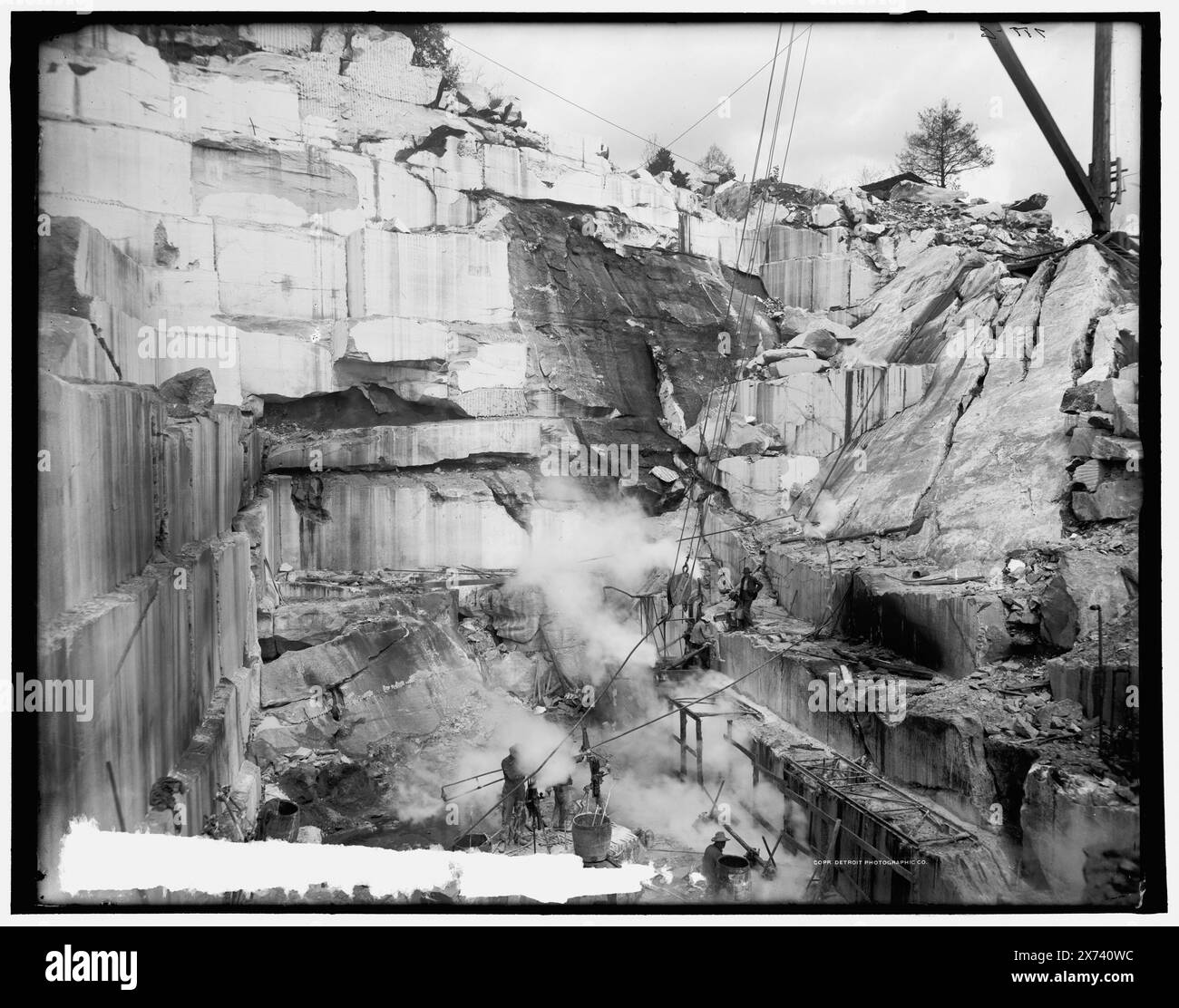 Republic Marble Quarry bei Knoxville, Tenn., '788-G' auf negativ. Detroit Publishing Co.-Nr. 016417., Geschenk; State Historical Society of Colorado; 1949, Marble Quarrying. , Usa, Tennessee, Knoxville. Stockfoto