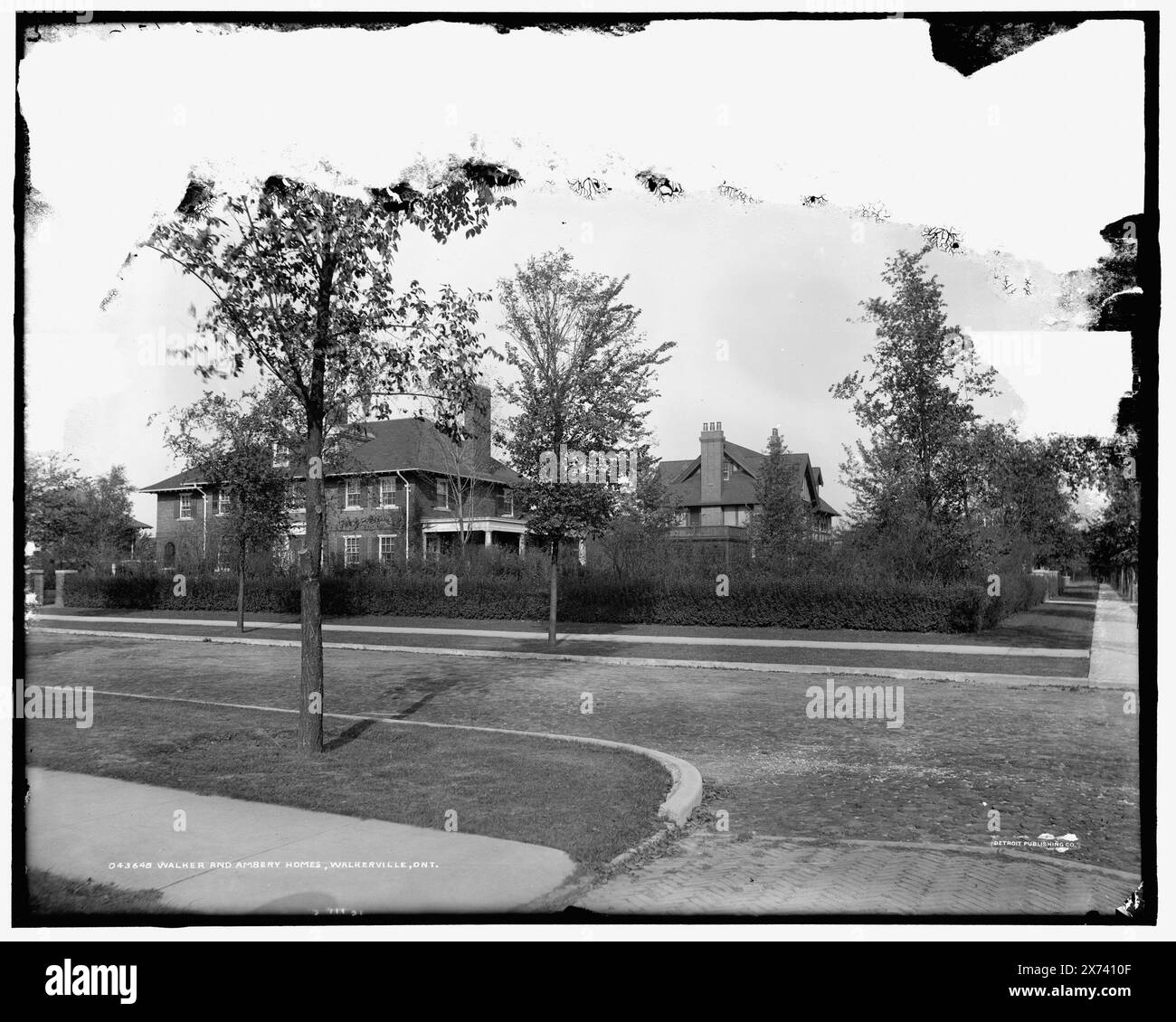 Walker and Ambery Homes, Walkerville, Ont., Detroit Publishing Co.-Nr. 043648., Geschenk; State Historical Society of Colorado; 1949, Dwellings. , Kanada, Ontario, Windsor. Stockfoto