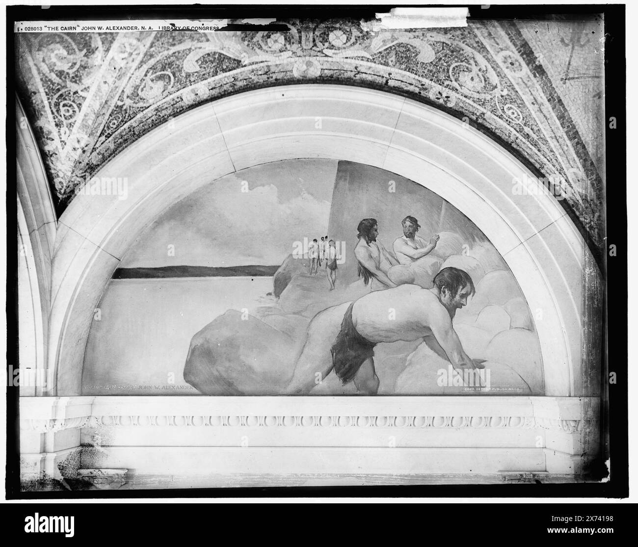 The Cairn, John W. Alexander, N.A., Library of Congress, Title and date from Detroit, Thistle Publications (1912)., Foto eines Wandbildes 'Copyright 1896 by John W. Alexander' in der Library of Congress, Washington, D.C., Detroit Publishing Co. No M 28013., Geschenk; State Historical Society of Colorado; 1949, Wandbilder. , Bibliotheken. , Denkmäler und Denkmäler. , Vereinigte Staaten, District of Columbia, Washington (D.C.) Stockfoto