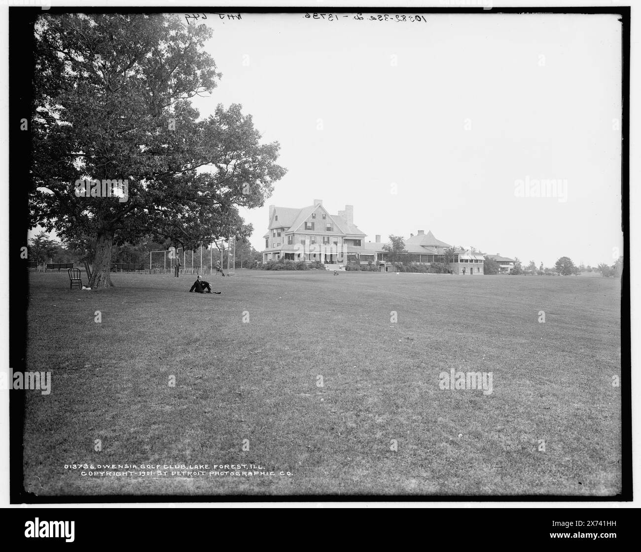 Owensia, d. h. Onwentsia Golf Club, Lake Forest, Illinois, 'WHJ 649' und '10582-3 sec. 2' auf negativ. Detroit Publishing Co.-Nr. 013736., Geschenk; State Historical Society of Colorado; 1949, Golf. , Country Clubs. , Usa, Illinois, Lake Forest. Stockfoto