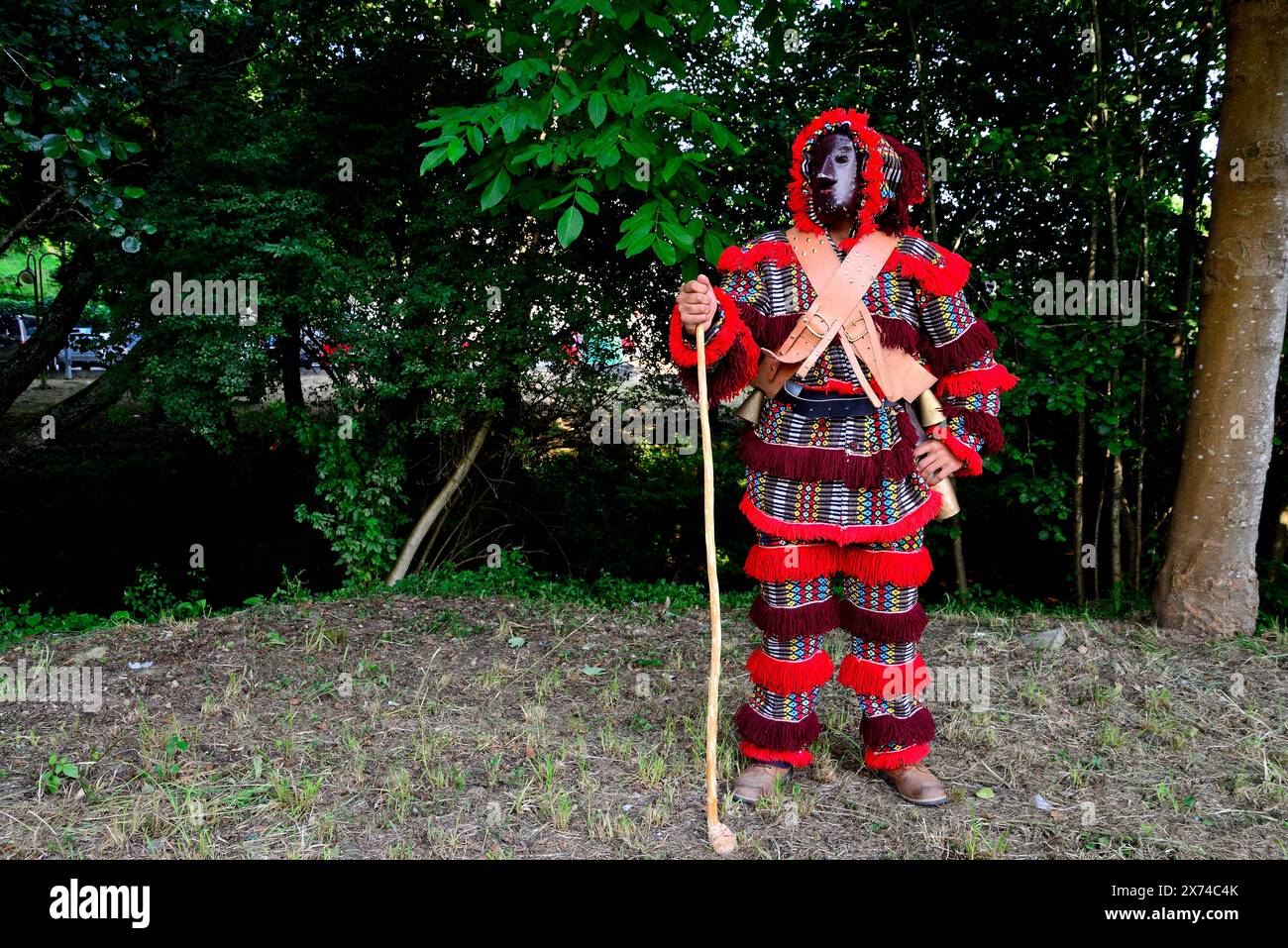 Careto of Arcas (Mazedo de Cavaleiros, Portugal) bei einem Treffen in der Nähe von Vilaboa, Pontevedra, Spanien Stockfoto