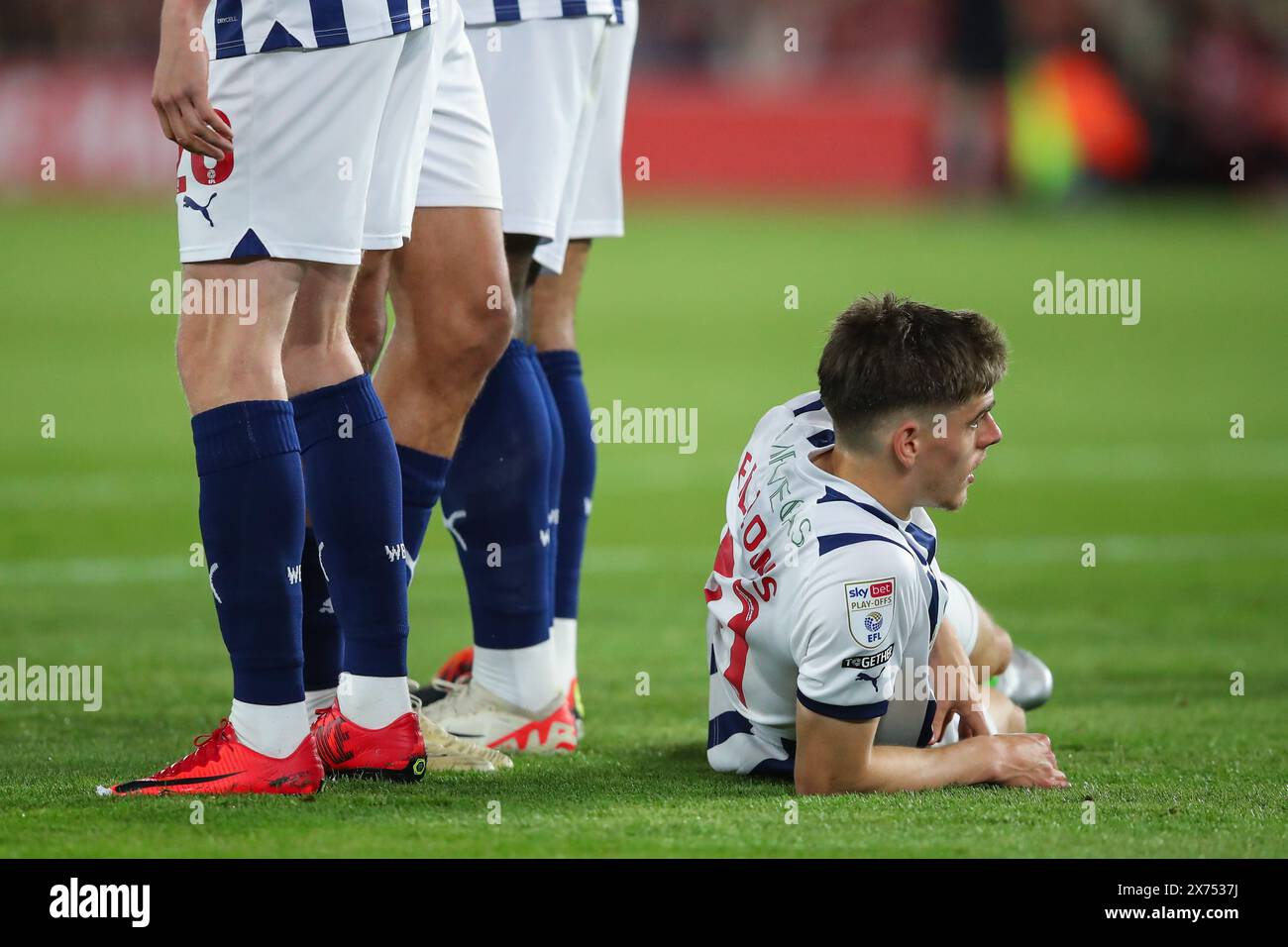 Tom Fellows aus West Bromwich Albion schließt sich während des Play-Off-Halbfinales der Sky Bet Championship Southampton gegen West Bromwich Albion im St Mary's Stadium, Southampton, Großbritannien, 17. Mai 2024 an (Foto: Gareth Evans/News Images) Stockfoto