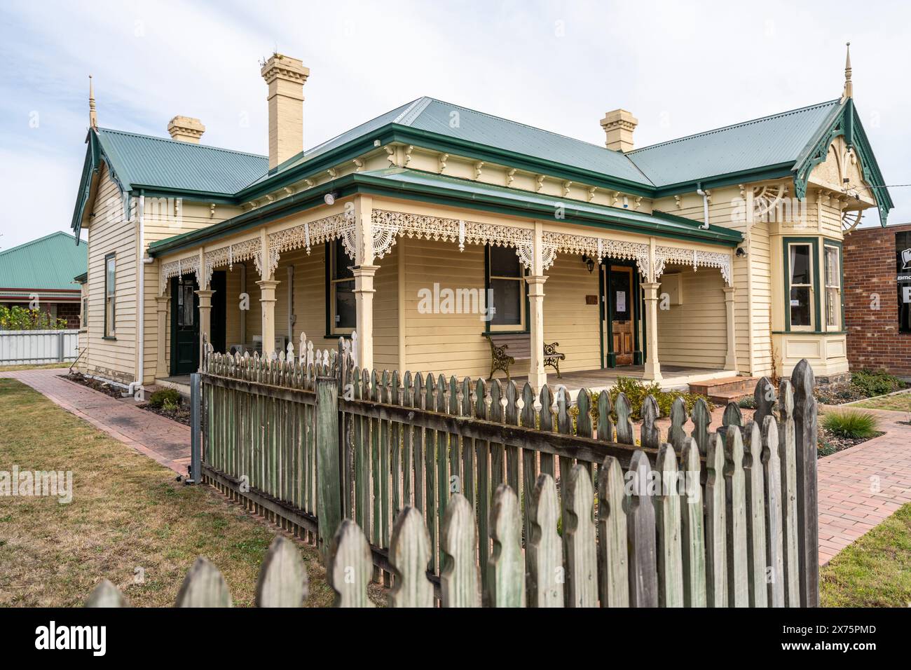 Denkmalgeschütztes Haus aus der Kolonialzeit, Latrobe, Tasmanien Stockfoto