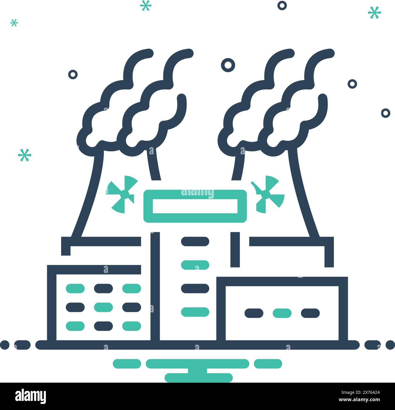 Symbol für Kernkraftwerk, Energie Stock Vektor