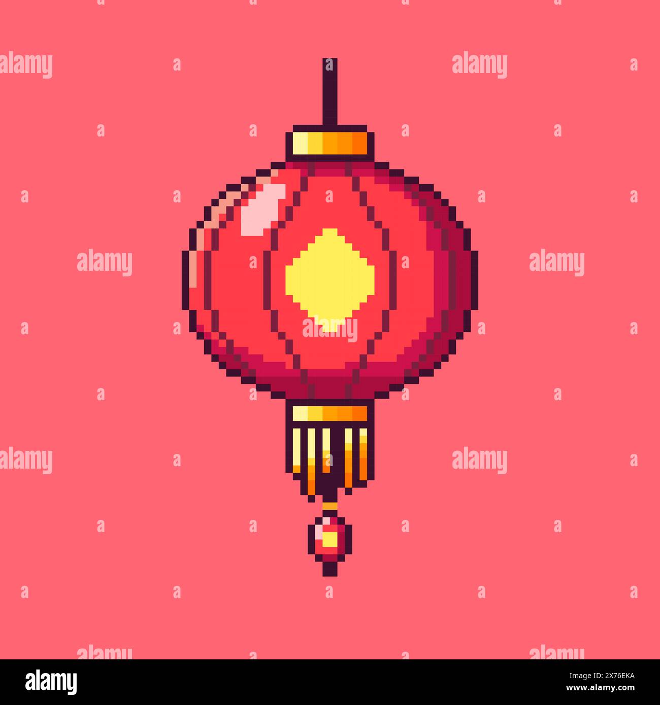 Vektor-Illustration der Laterne mit Pixel Art Design, perfekt für Spielelemente thematische Designs Stock Vektor
