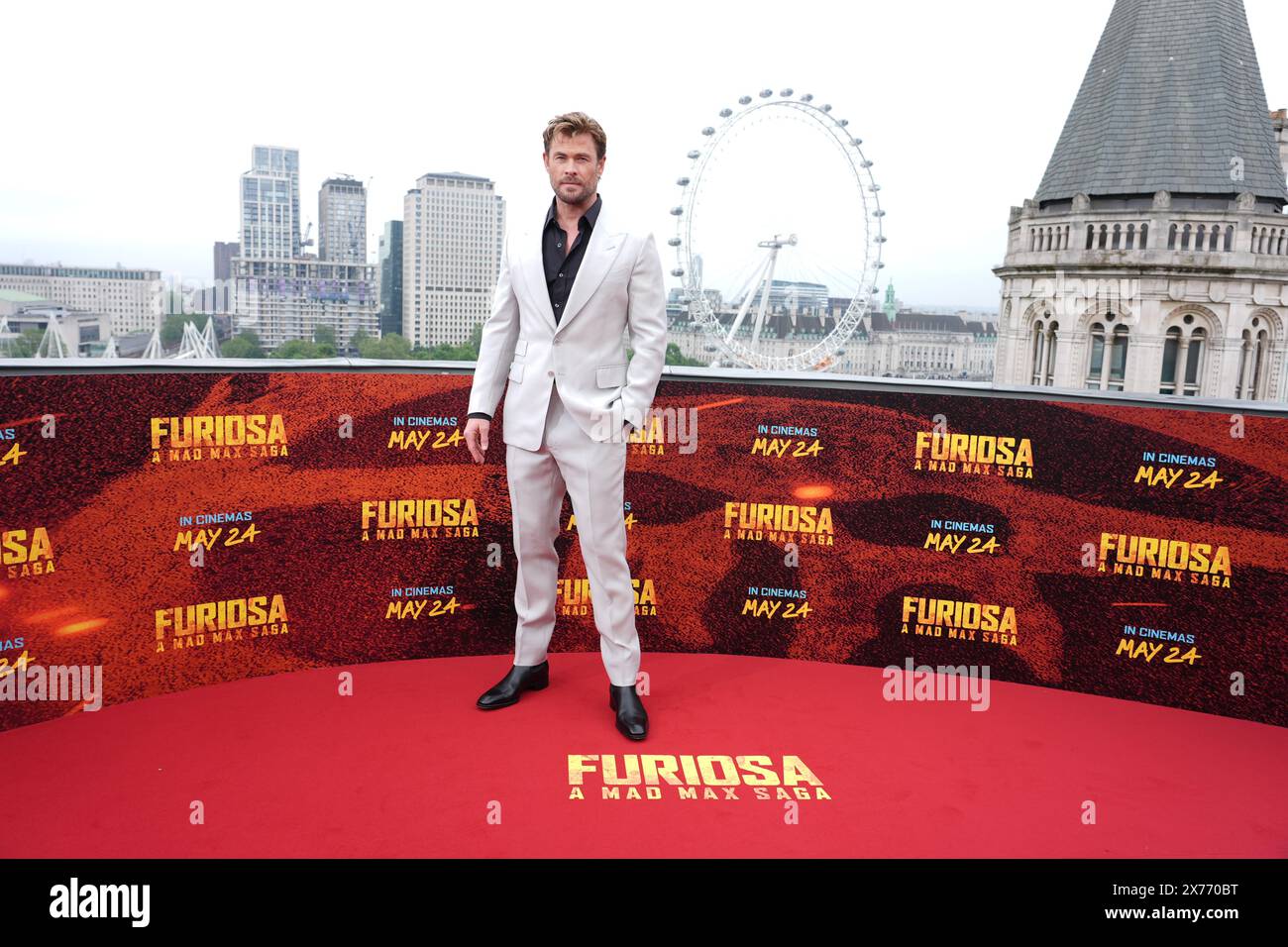 Chris Hemsworth nahm an einem Fotoanruf für Furiosa: A Mad Max Saga im Corinthia Hotel in London Teil. Bilddatum: Samstag, 18. Mai 2024. Stockfoto