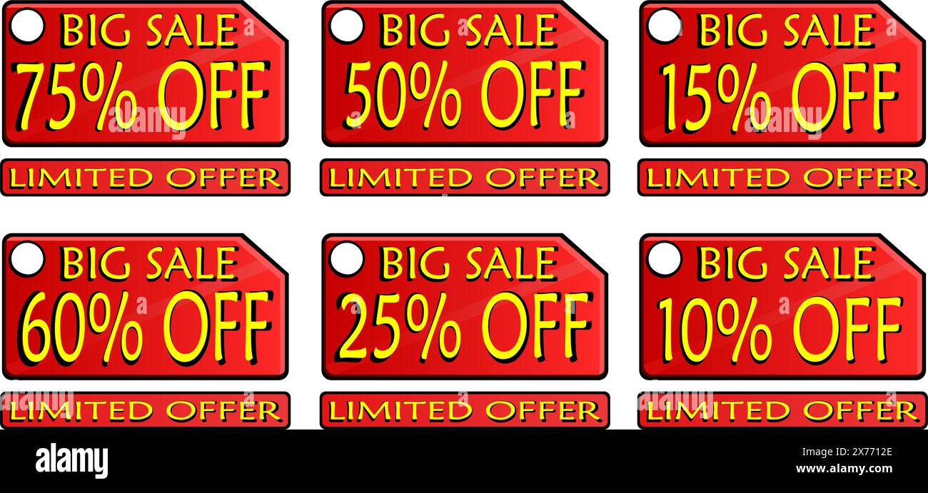 Vector Collection of Sale, Discount Labels Stock Vektor
