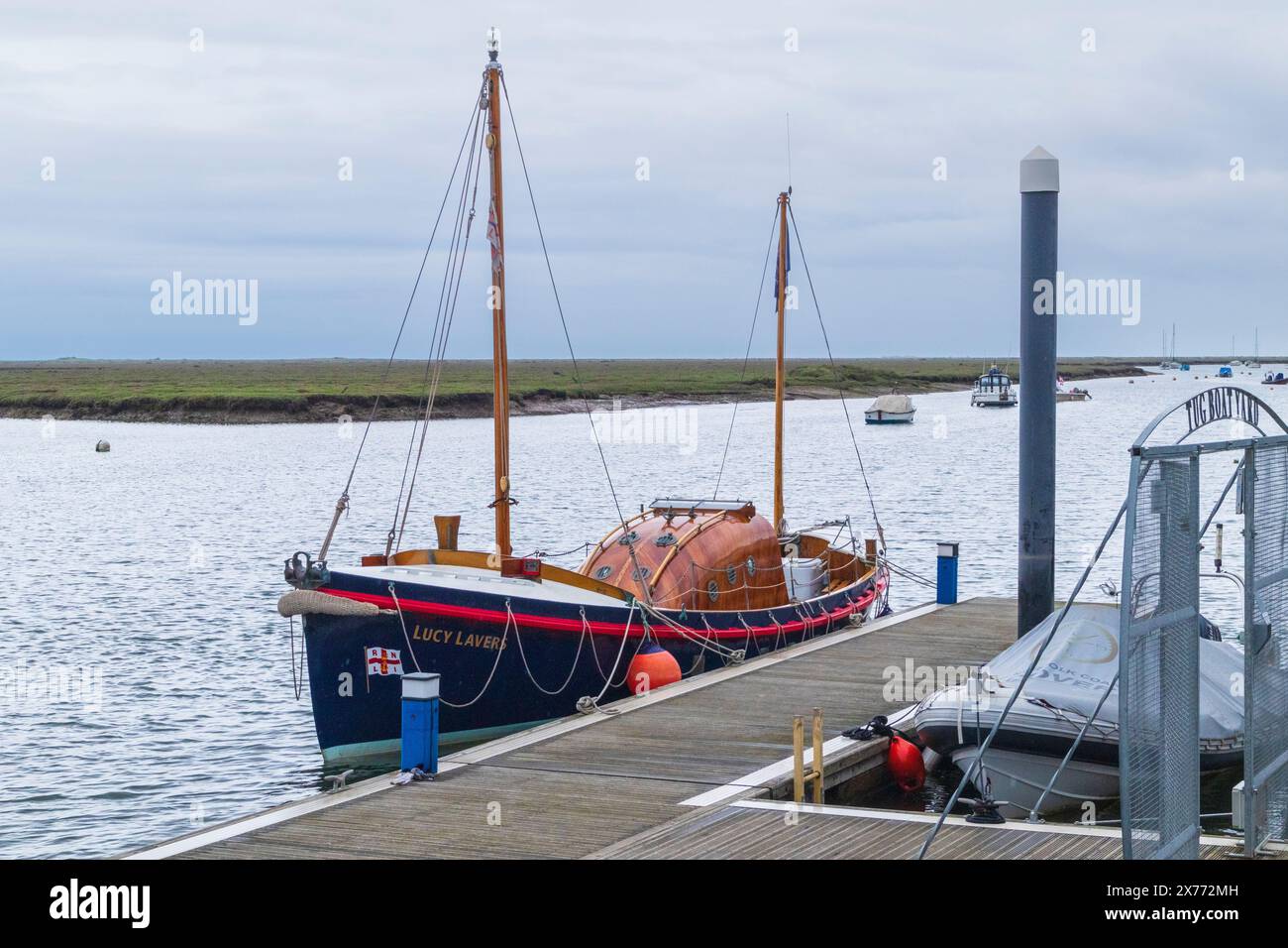 Das historische RNLI-Rettungsboot „Lucy Laver“ liegt am Well-next-the-Sea Stockfoto