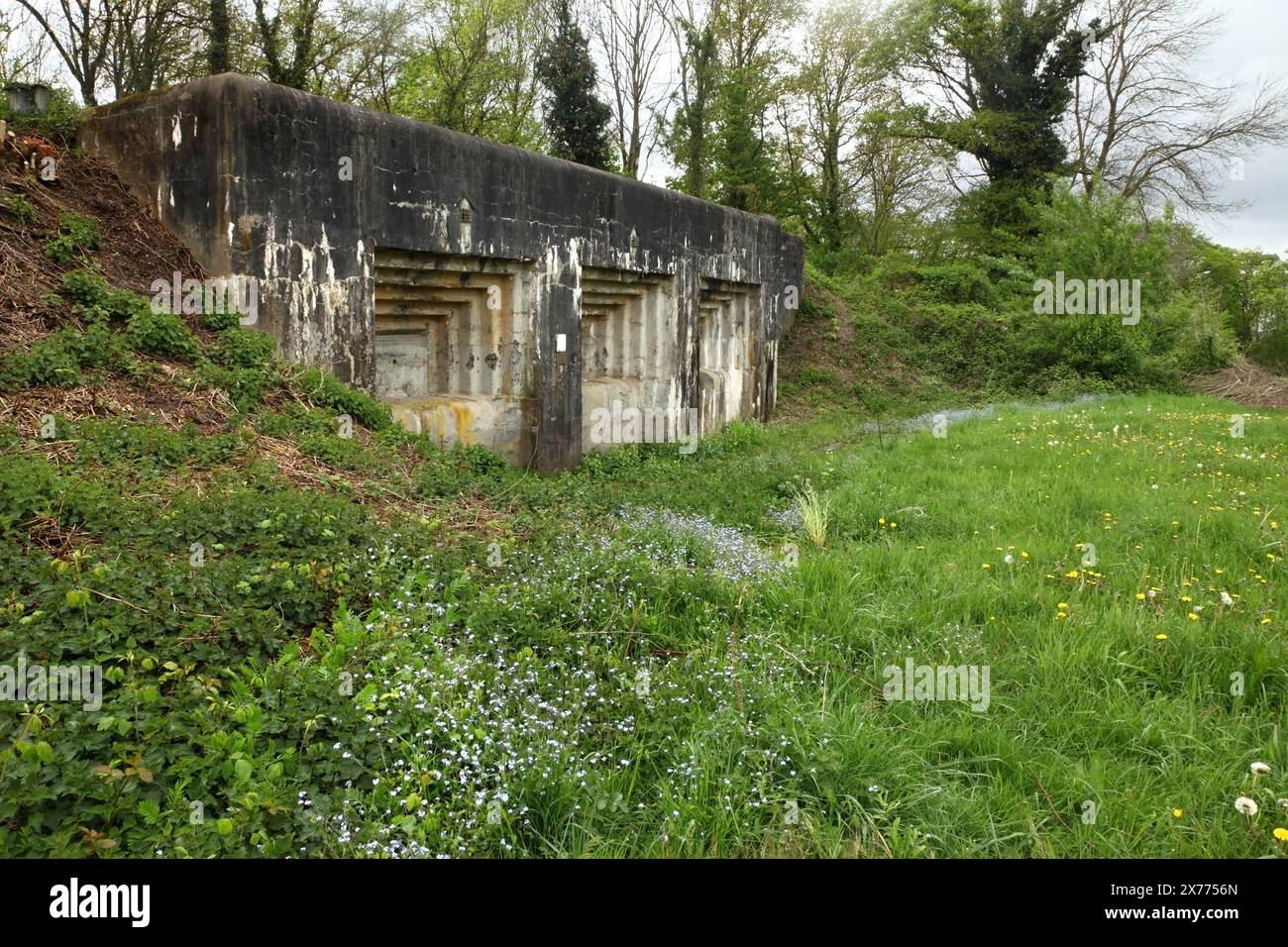Verlassene Artilleriekasemate in der Verteidigungsanlage Fort Eben-Emael, heute ein Museum in Bassenge, Belgien. Stockfoto
