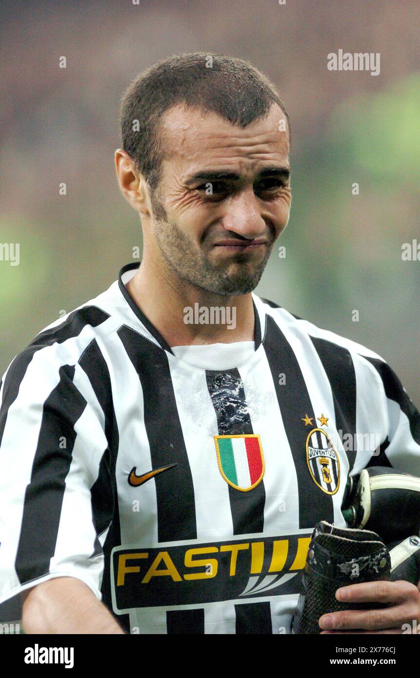 Mailand Italien 04.04.2004: Paolo Montero, Juventus-Spieler während des Spiels FC Inter-FC Juventus Stockfoto