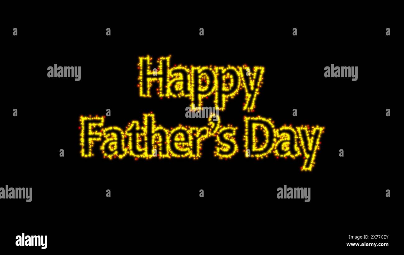 Animationstext zum Happy Vathers Day mit Partikeln Stockfoto