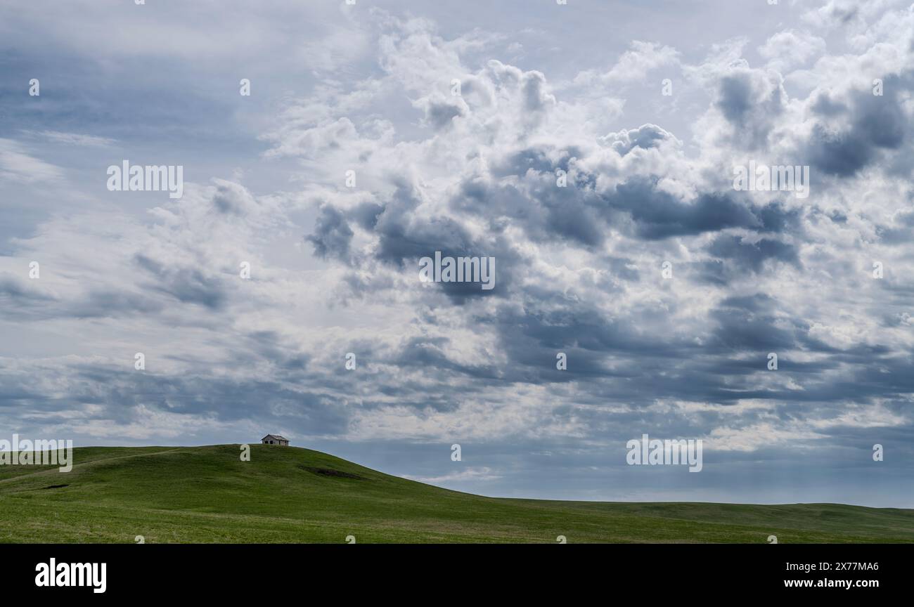 Ein stillgelegtes Gebäude im ländlichen South Dakota. Stockfoto