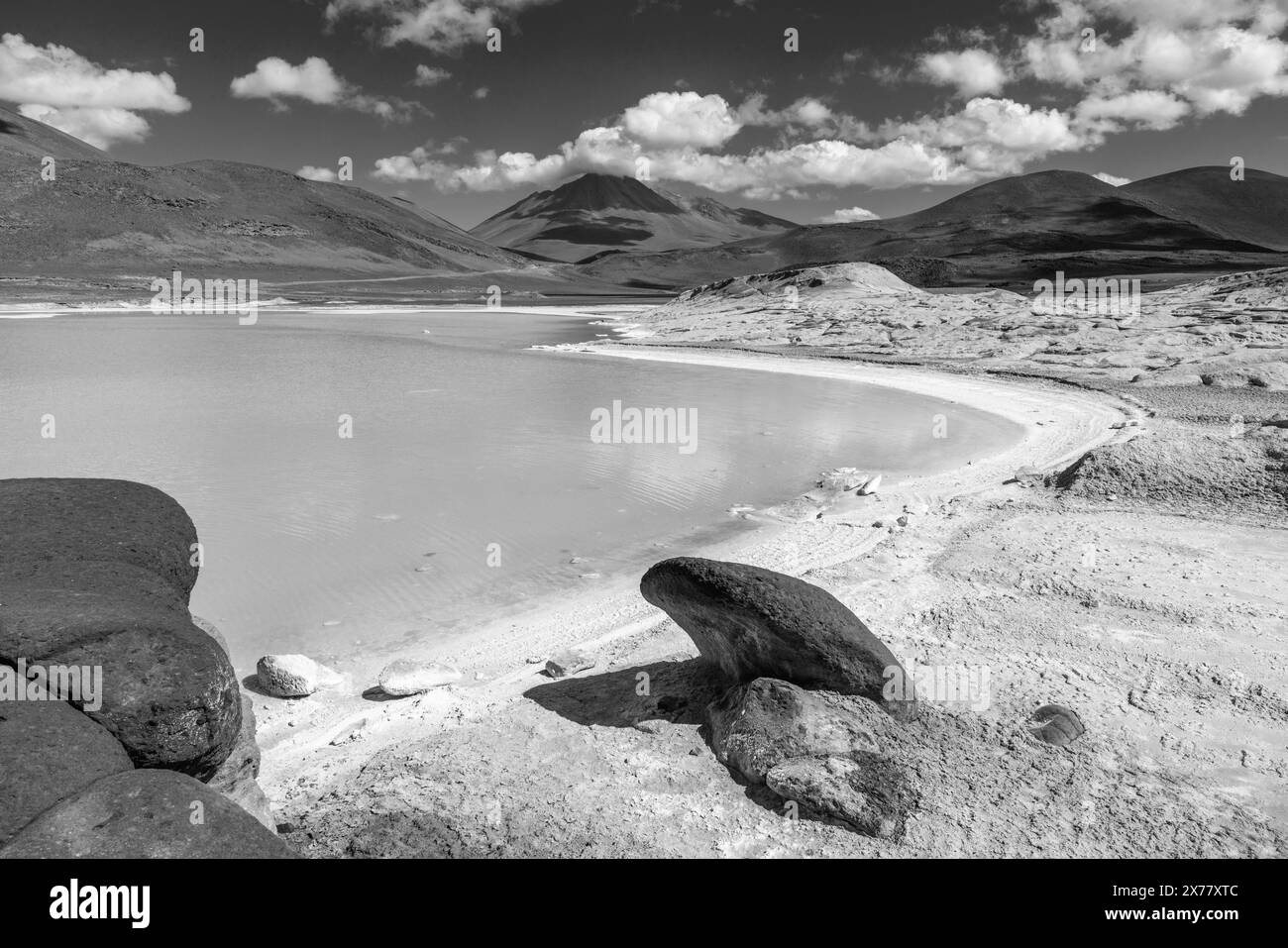 Salar de Aguas Calientes (Salzgebiete), in der Nähe von San Pedro de Atacama, Chile. Stockfoto