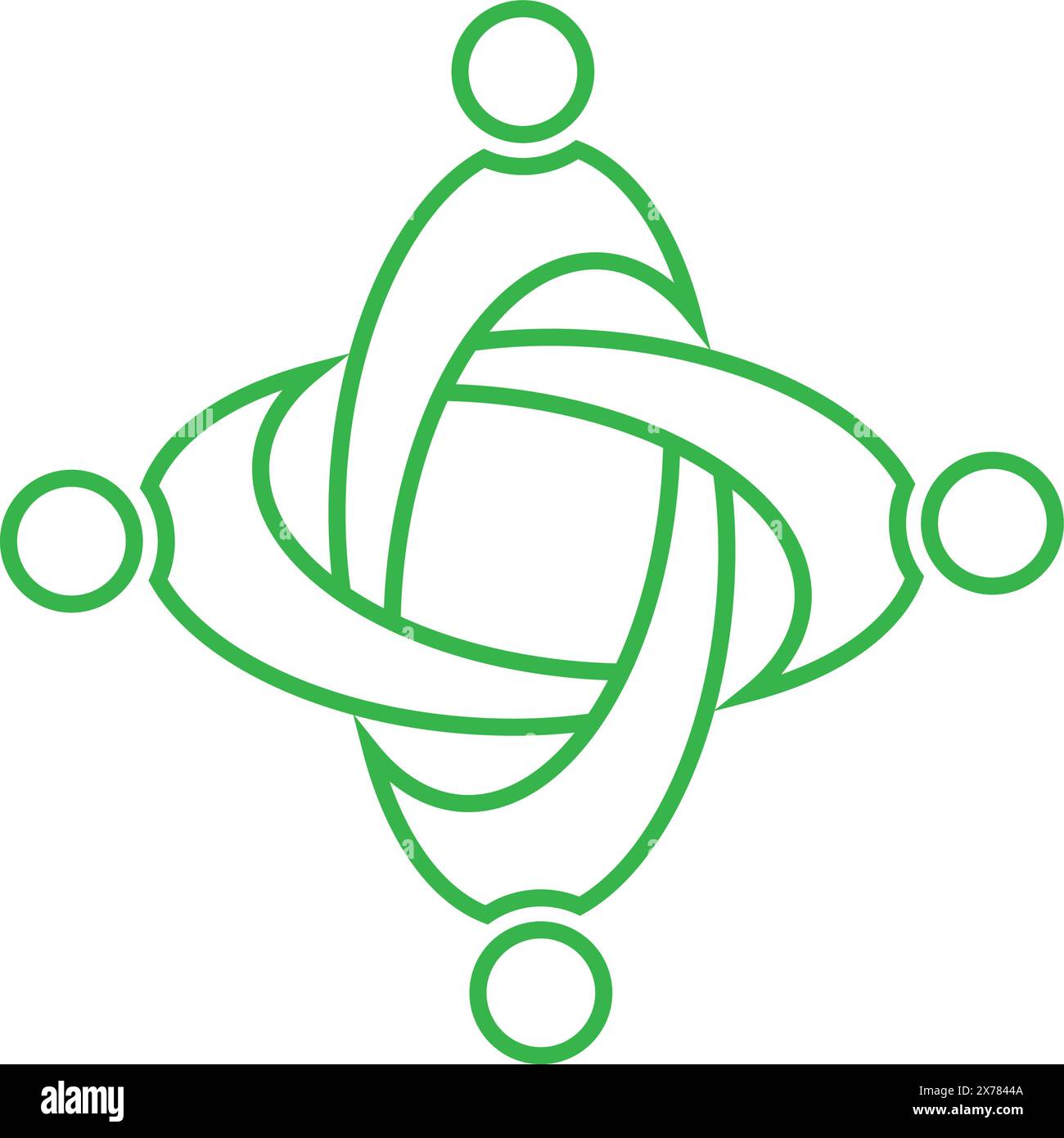 Grafische Darstellung der Einheit mit grünen Symbolen Stock Vektor