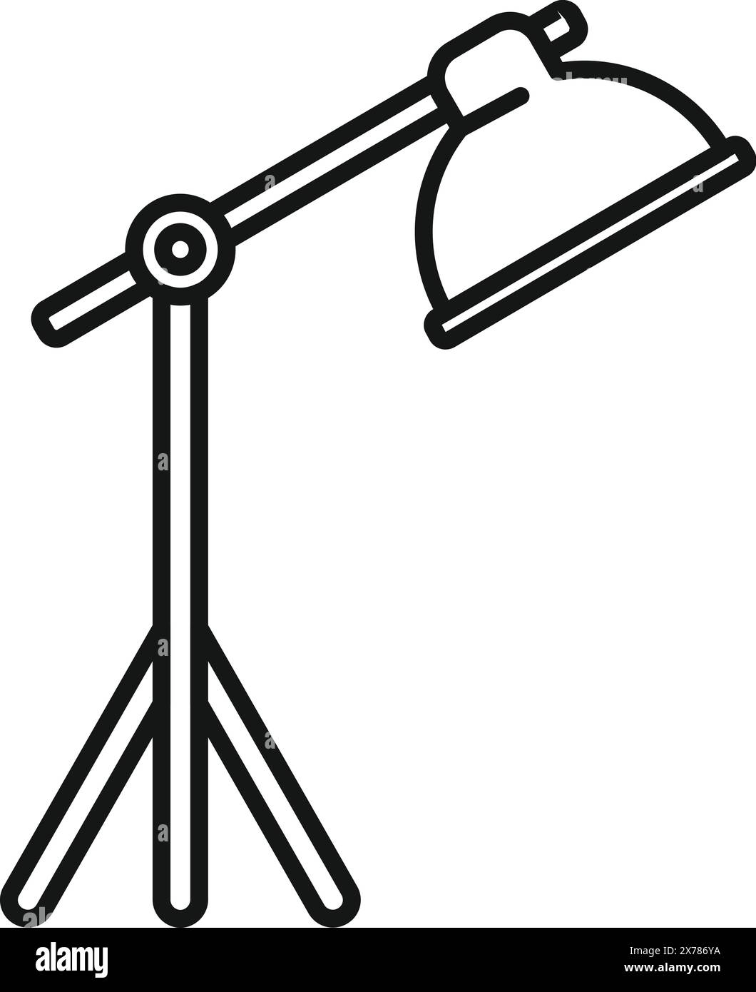 Vektor-Illustration einer schlanken Schreibtischleuchte, einfach und anpassungsfähig für verschiedene Designs Stock Vektor