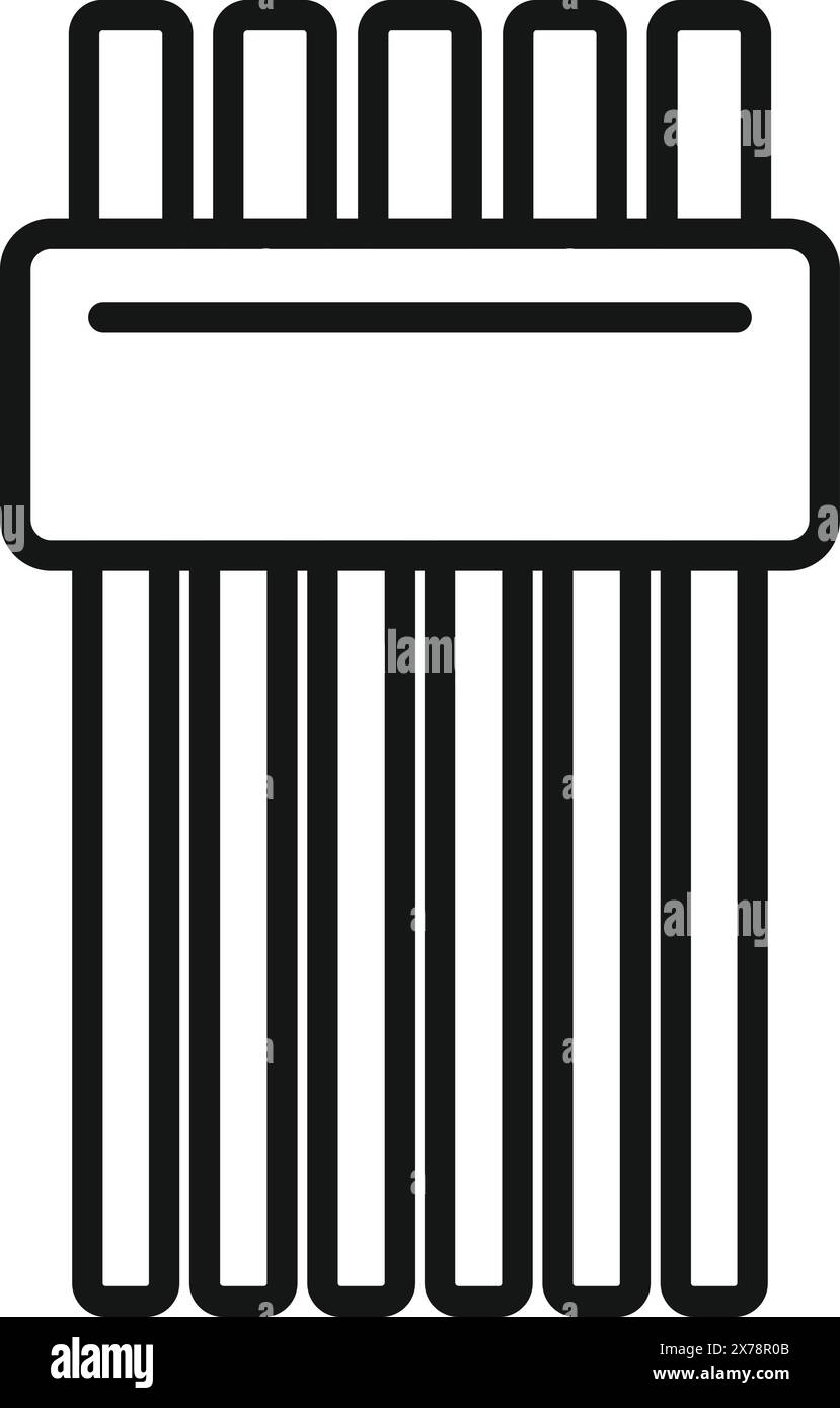 Vektor-Illustration einer stilisierten Pommes Frites-Box in einem auffälligen Linienart-Stil Stock Vektor