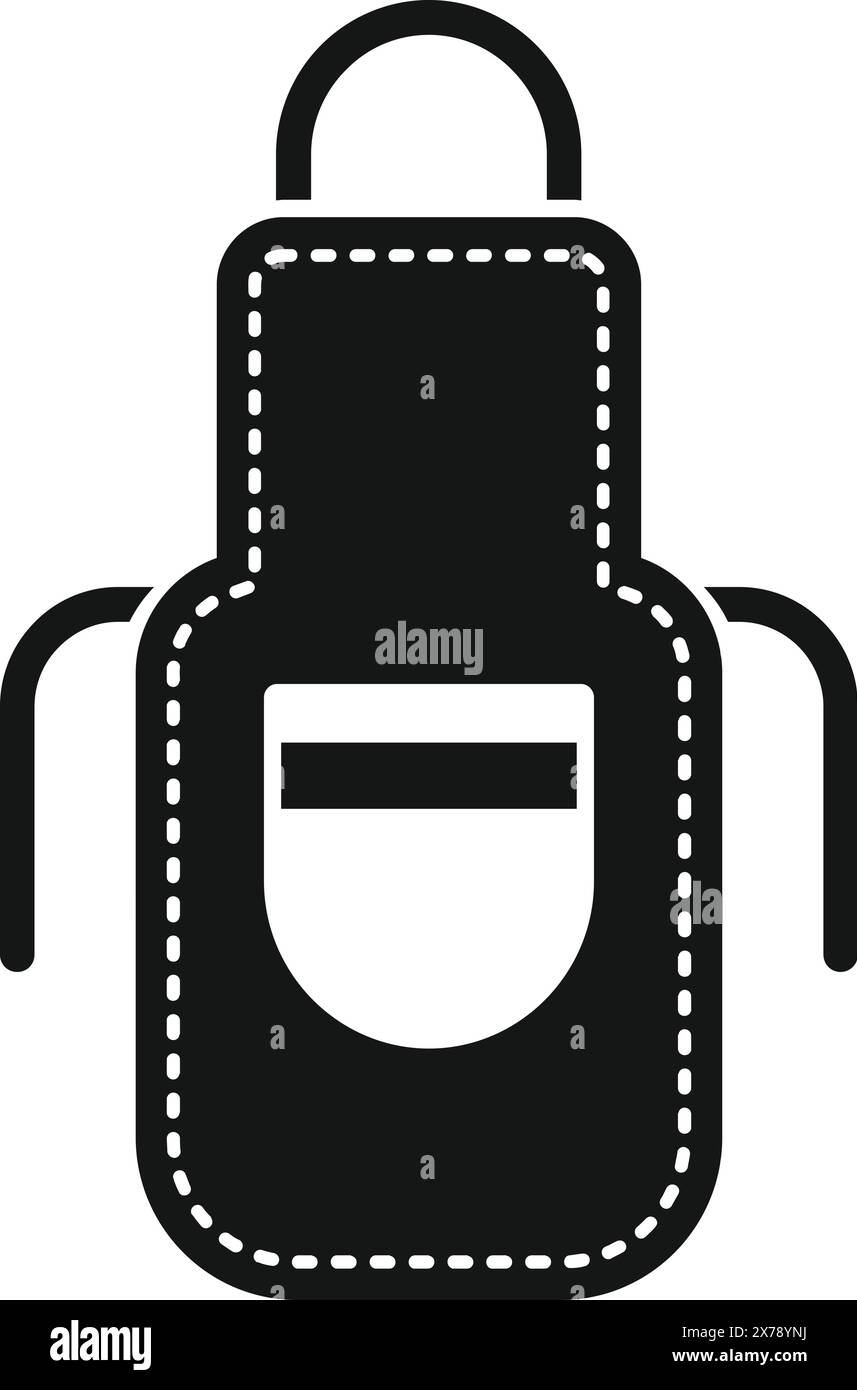 Einfaches Vektorsymbol einer schwarzen Schürze, geeignet für kulinarische oder handwerkliche Designs Stock Vektor