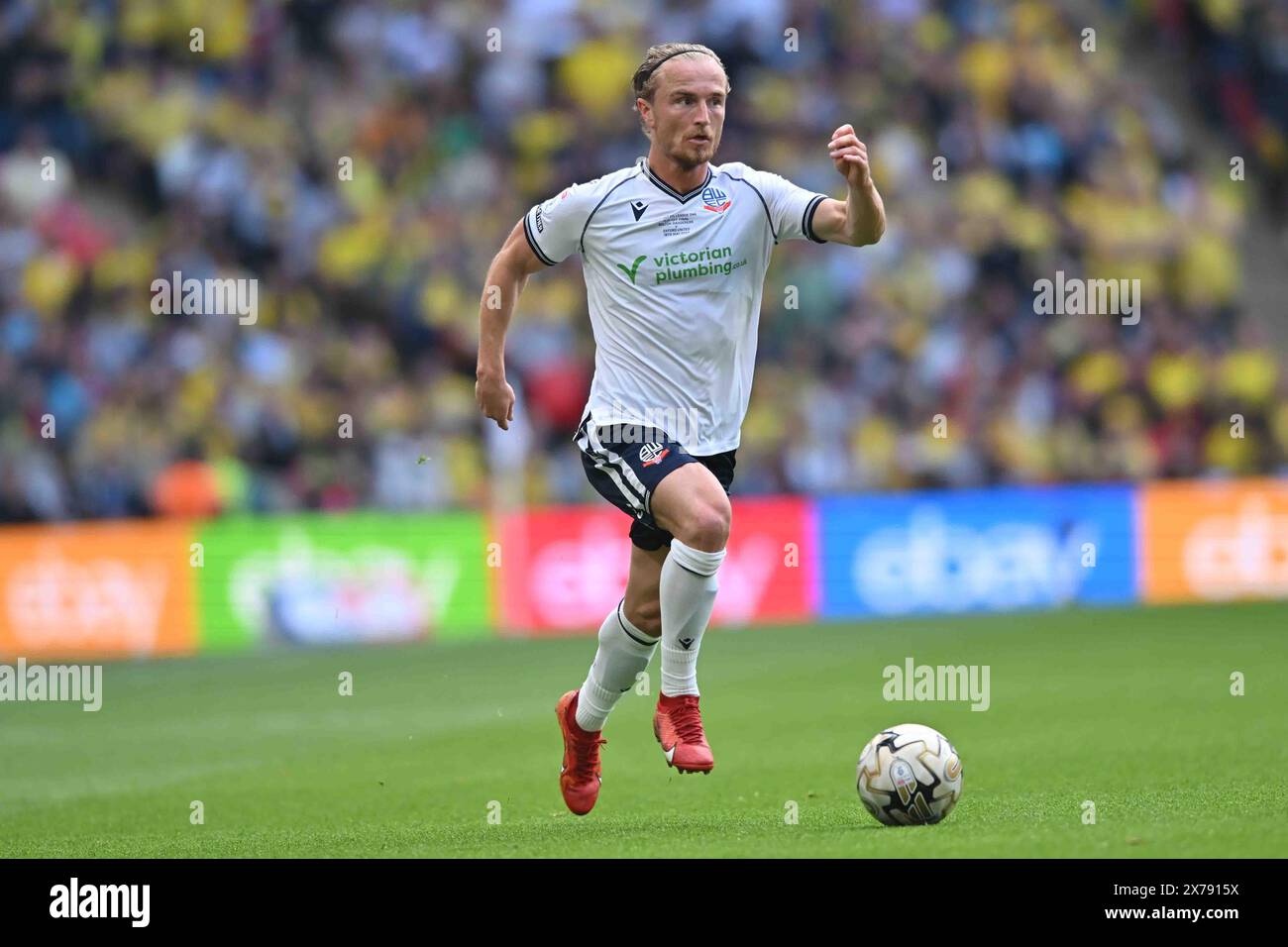 Kyle Dempsey (22 Bolton Wanderers) tritt am Samstag, den 18. Mai 2024, beim Play Off Final-Spiel der Sky Bet League 1 zwischen Bolton Wanderers und Oxford United im Wembley Stadium in London an. (Foto: Kevin Hodgson | MI News) Credit: MI News & Sport /Alamy Live News Stockfoto