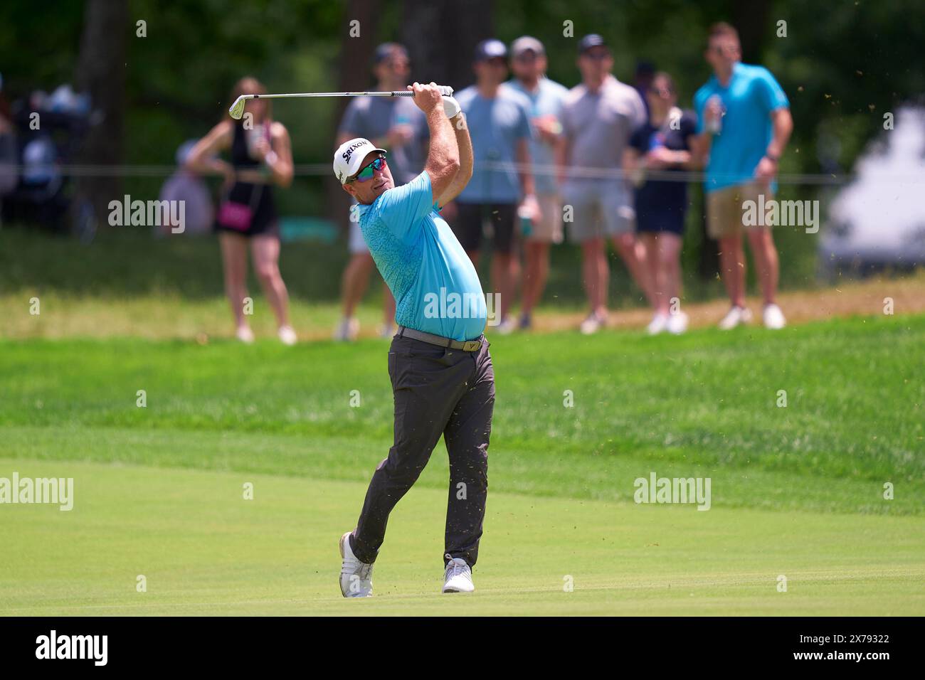 Ryan Fox aus Neuseeland in Aktion während der dritten Runde der PGA Championship 2024 im Valhalla Golf Club am 18. Mai 2024 in Louisville, Kentucky. Stockfoto