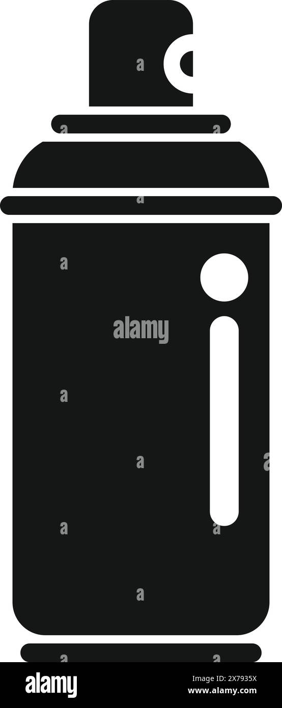 Schwarze Silhouette einer Sprühdose, ideal für Symbole oder Grafikdesign Stock Vektor