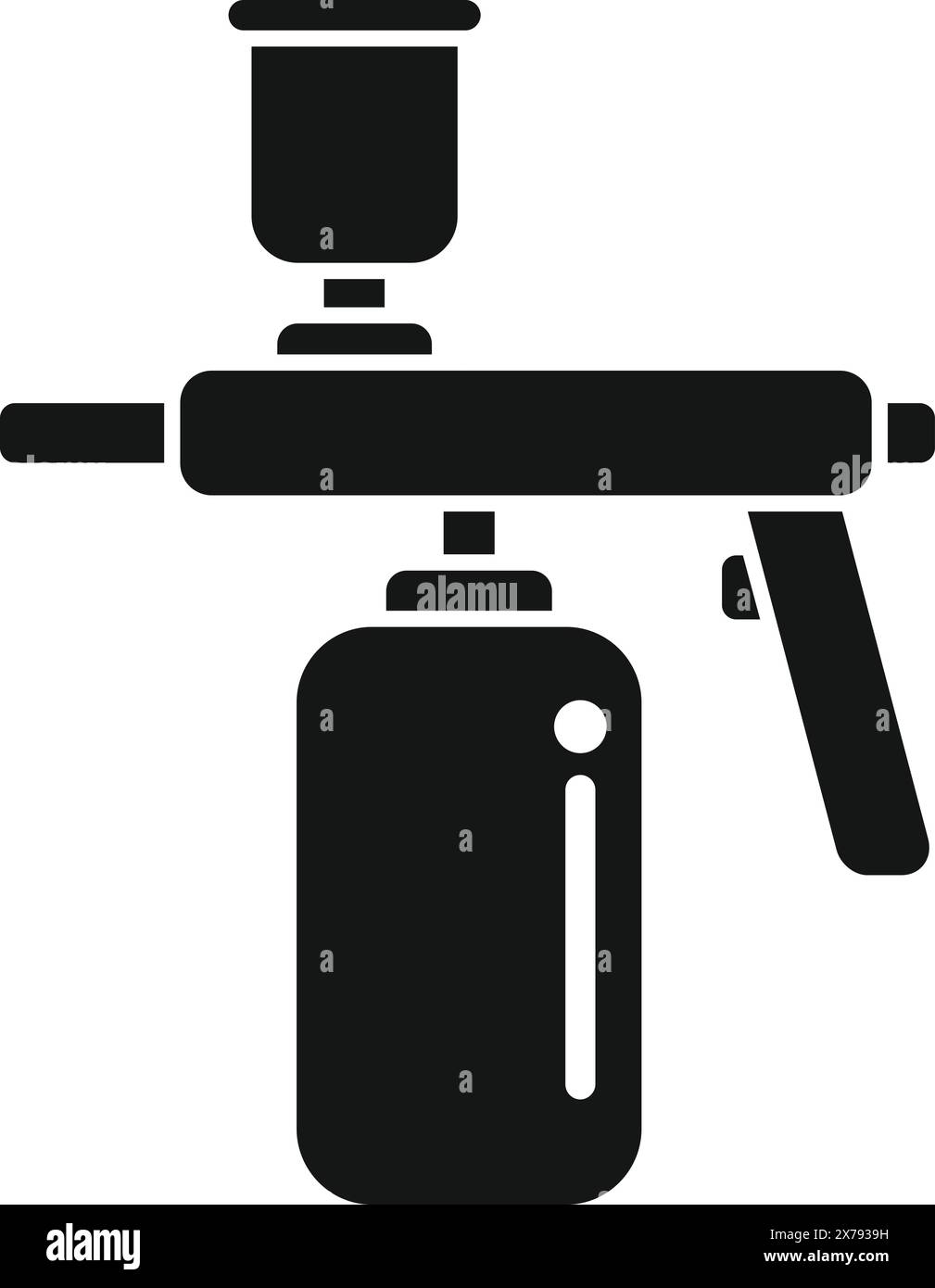 Vektor-Illustration einer Sprühdose mit Kappe, in einer auffälligen schwarzen Silhouette Stock Vektor