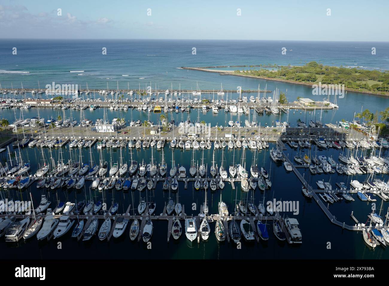 Ala Wai Bootshafen in Honolulu Stockfoto