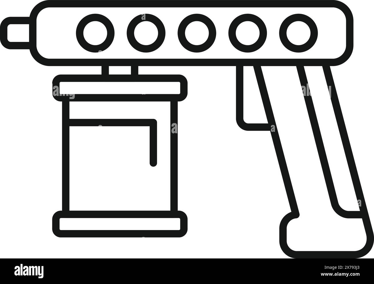 Einfaches Symbol für die Linienzeichnung eines Farbspritzgeräts, perfekt für Schulungsmaterial und Design Stock Vektor