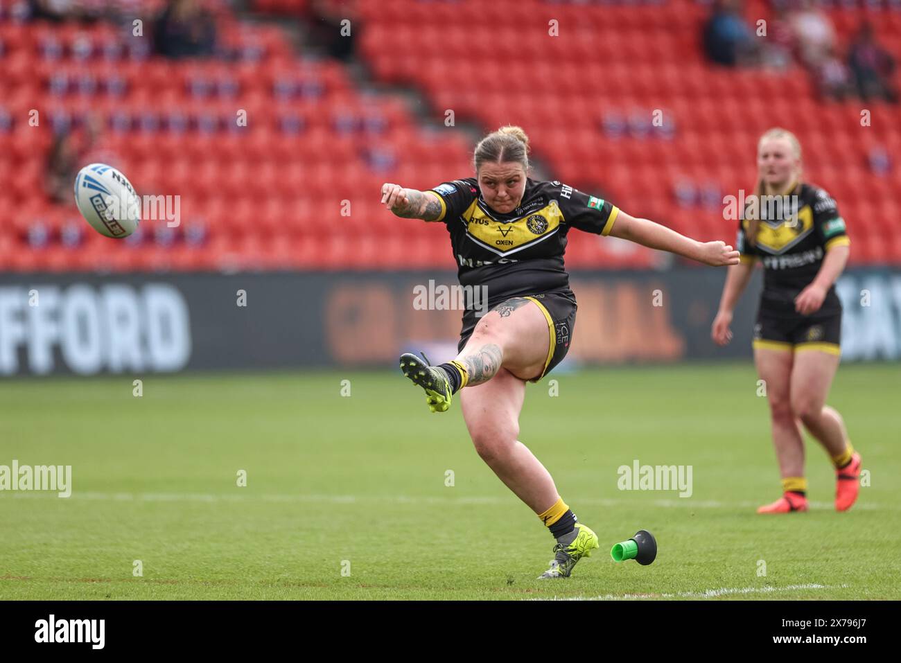 Doncaster, Großbritannien. Mai 2024. Rhiannion Marshall of York RLFC Valkyrie erzielt einen Elfmeter beim Betfred Women's Challenge Cup Match St Helens Women vs York City Knights Women im Eco-Power Stadium, Doncaster, Vereinigtes Königreich, 18. Mai 2024 (Foto: Mark Cosgrove/News Images) in Doncaster, Vereinigtes Königreich am 18. Mai 2024. (Foto: Mark Cosgrove/News Images/SIPA USA) Credit: SIPA USA/Alamy Live News Stockfoto