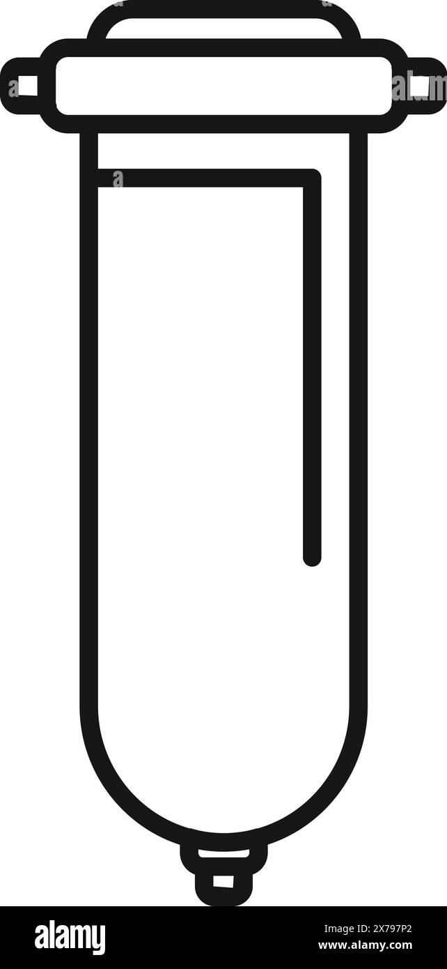 Einfache Linienzeichnung eines Reagenzglases, ideal für naturwissenschaftliche und pädagogische Themen Stock Vektor