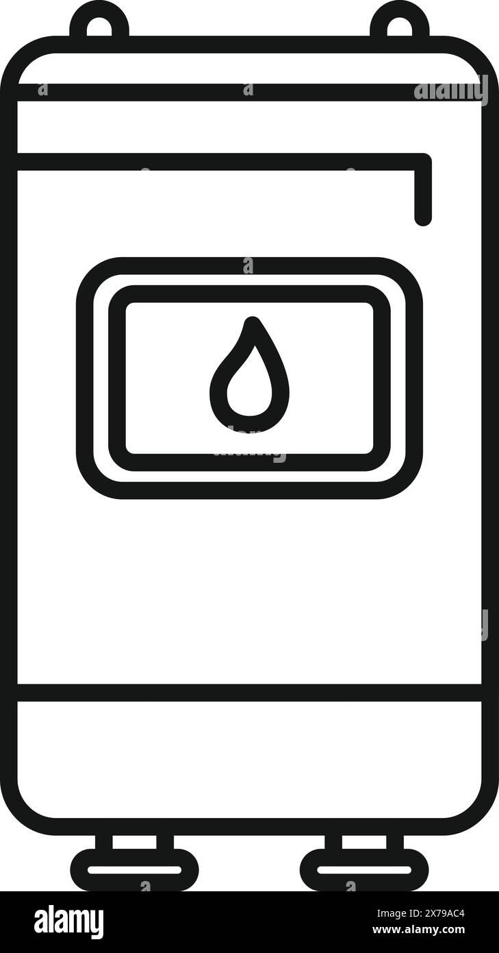 Schwarz-weiße Umrissdarstellung eines Warmwasserbereiters, geeignet für Symbole und Infografiken Stock Vektor Schwarz-weiße Umrissdarstellung eines Warmwasserbereiters, geeignet für Symbole und Infografiken Stock Vektor