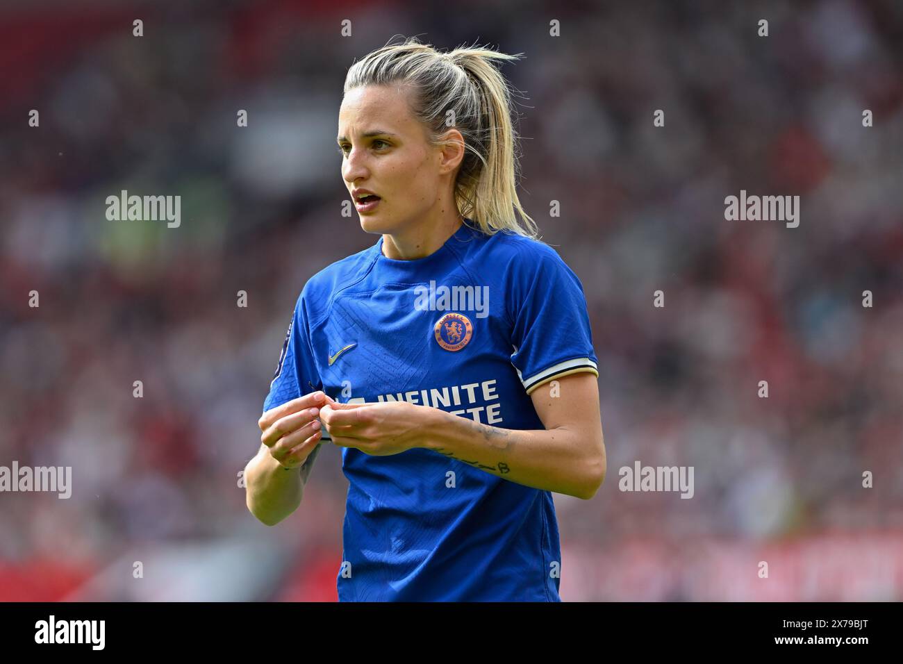 Nathalie Björn von Chelsea Women, während des FA Women's Super League Matches Manchester United Women vs Chelsea FC Women in Old Trafford, Manchester, Vereinigtes Königreich, 18. Mai 2024 (Foto: Cody Froggatt/News Images) Stockfoto