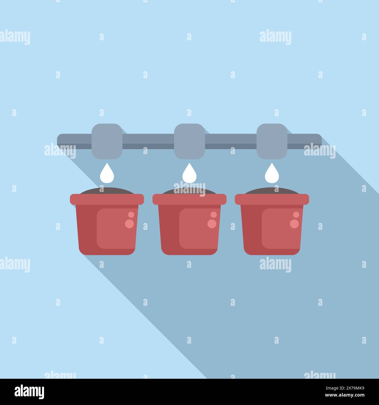 Stilisierte Illustration von drei schmelzenden Eiskegeln in einem kühlen blauen Schatten Stock Vektor