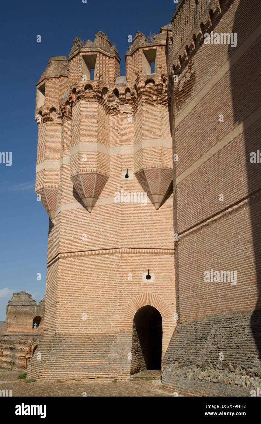 Burg von Coca, gebaut von 15. Jahrhundert, Coca, Segovia, Spanien Stockfoto