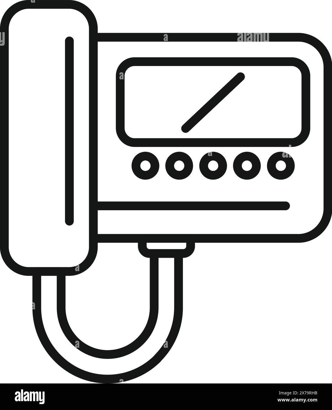 Vereinfachtes Strichbildsymbol mit einem digitalen Blutdruckmessgerät, ideal für medizinische Infografiken Stock Vektor