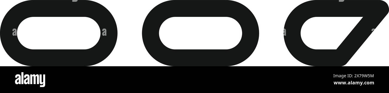 Einfache und schlanke Sammlung verschiedener Büroklammern-Silhouetten im Vektorformat Stock Vektor