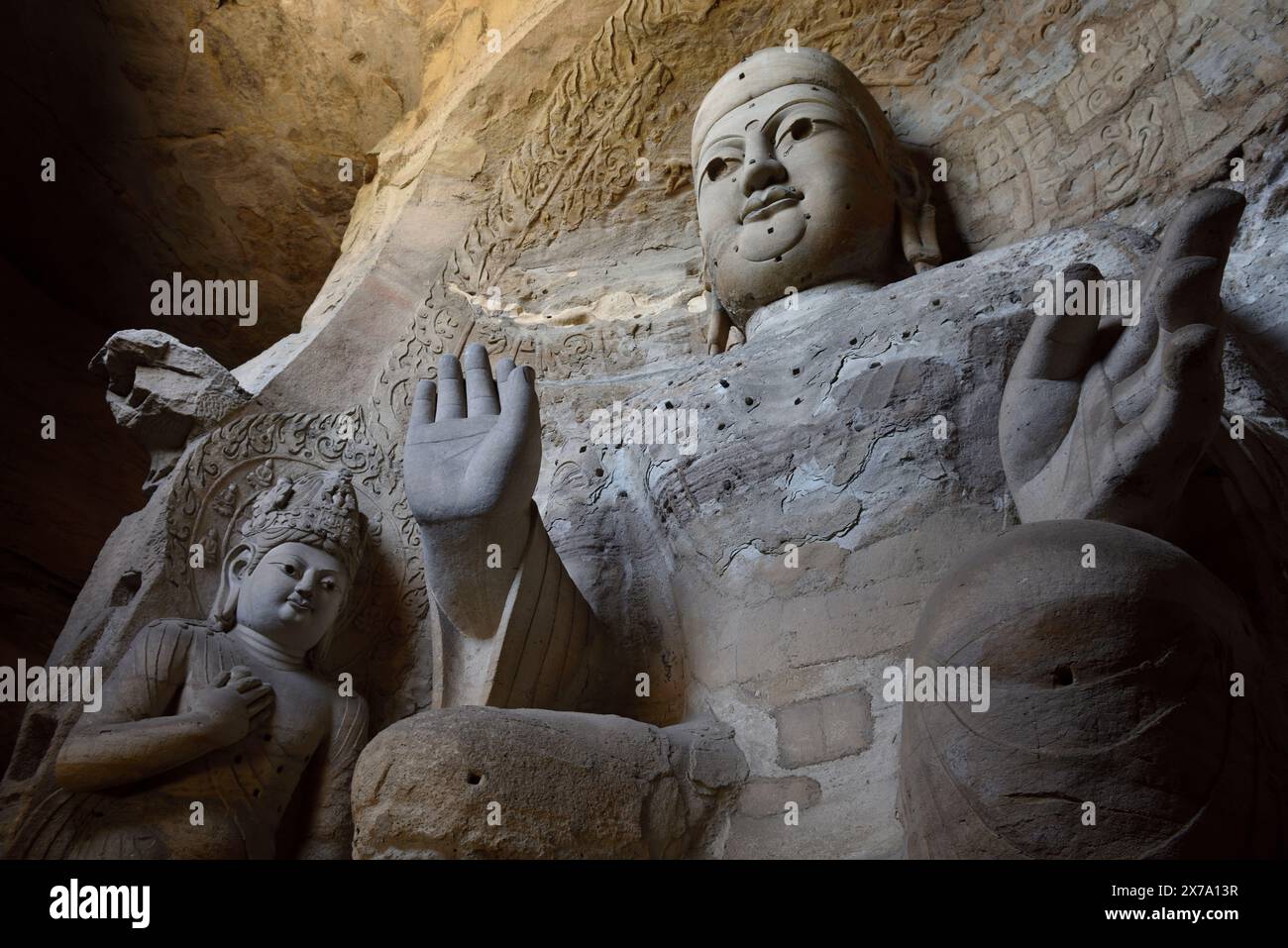 Yungang Shanxi China Grotten Stockfoto