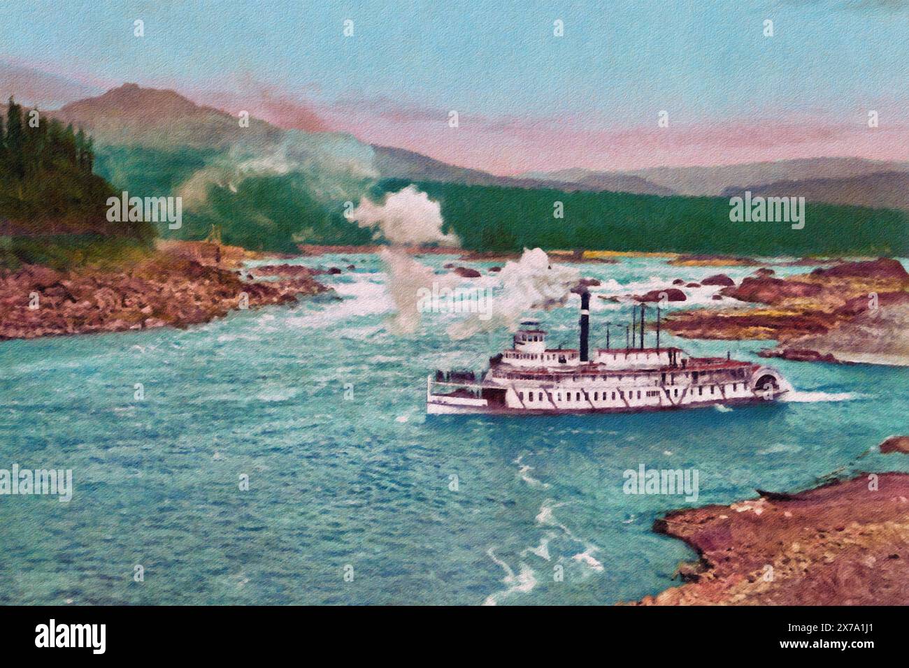 Bailey Gatzert, Sternradfahrzeug, Columbia River, Oregon 1901. Stockfoto
