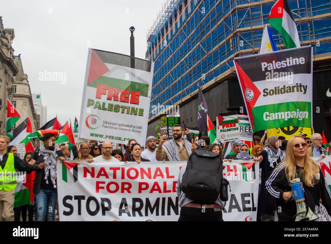 Motaz Azaiza bei einem Nationalmarsch für Palästina Stockfoto