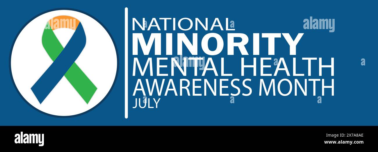 National Minority Mental Health Awareness Monat Juli. Vektorabbildung. Geeignet für Grußkarten, Poster und Banner. Stock Vektor