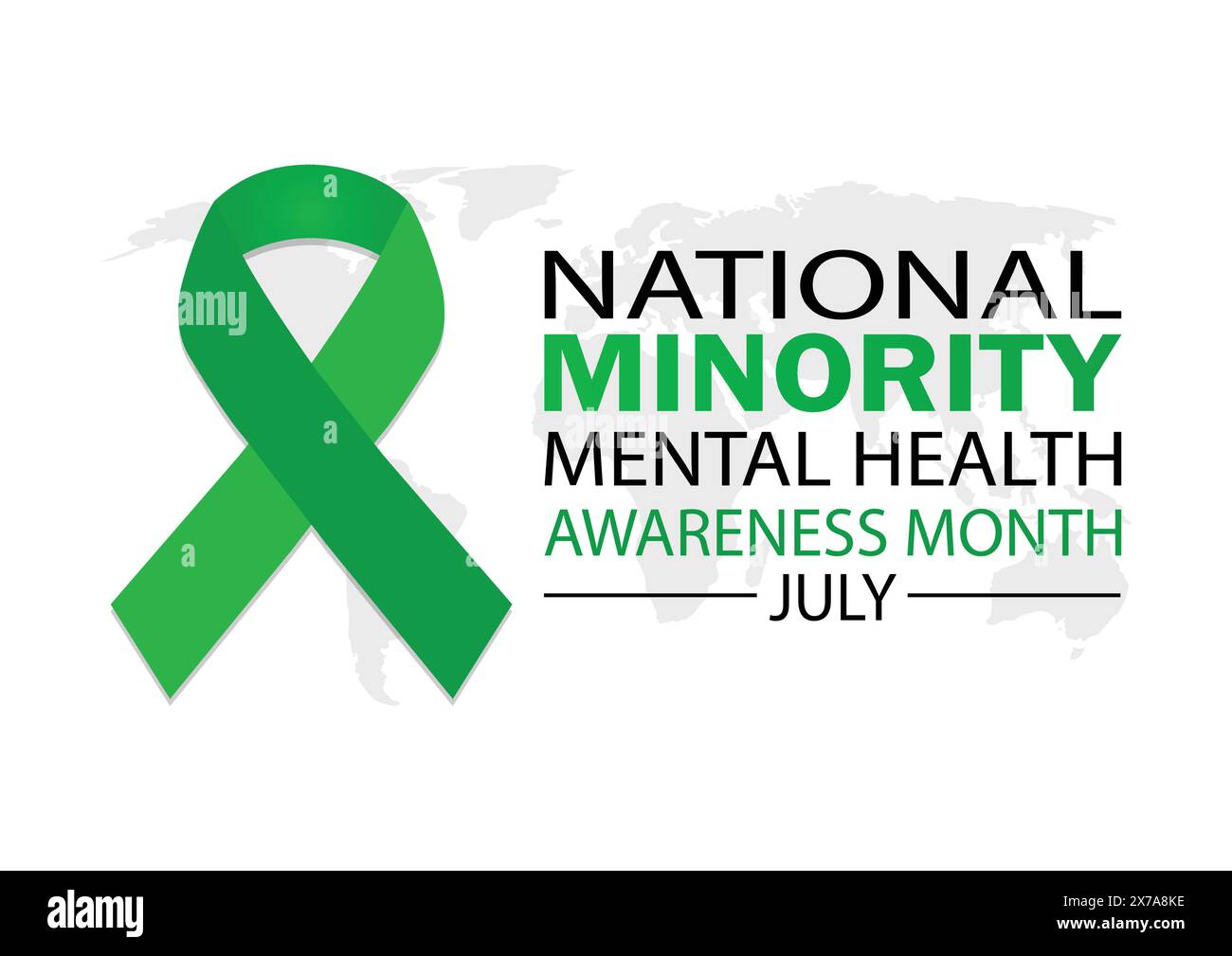 National Minority Mental Health Awareness Monat Juli. Urlaubskonzept. Vorlage für Hintergrund, Banner, Karte, Poster mit Textbeschriftung. Vektor Stock Vektor