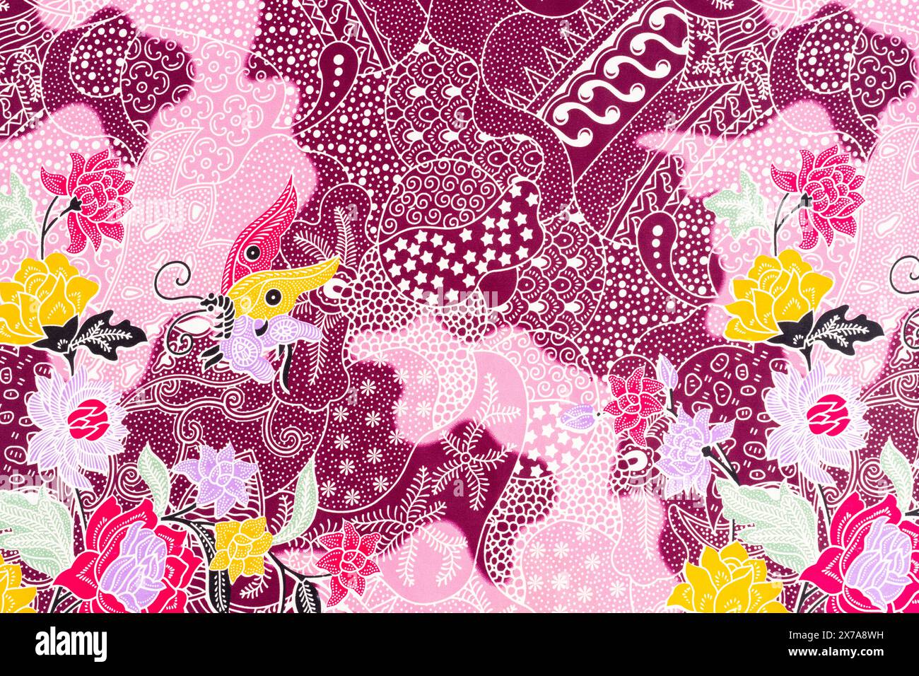 detaillierte Muster von Indonesien Batik Tuch Stockfoto