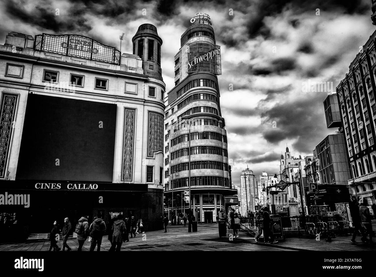 Cine Callao am Callao Square, Centro, Madrid, Spanien. Februar 2022 Stockfoto