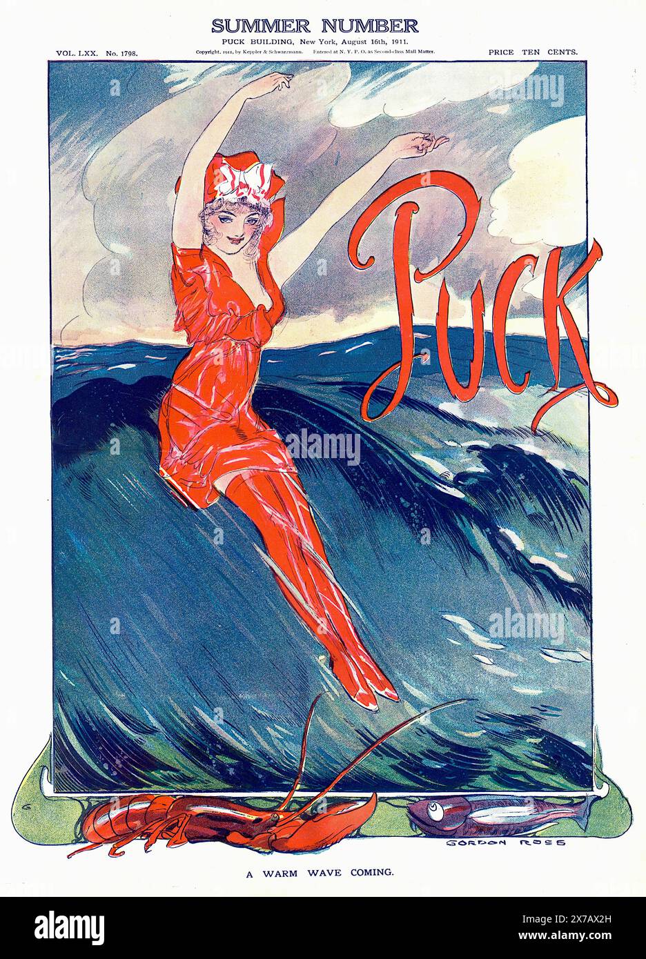 Gordon Ross - Puck Magazine - Summer Number - A warm Wave Coming - 1911 Stockfoto