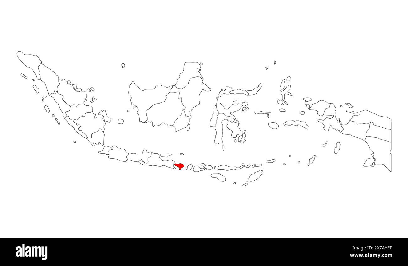Indonesien detaillierte Bali-Kartenform, flache Web-Grafik Konzept Symbol Vektor-Illustration. Stock Vektor