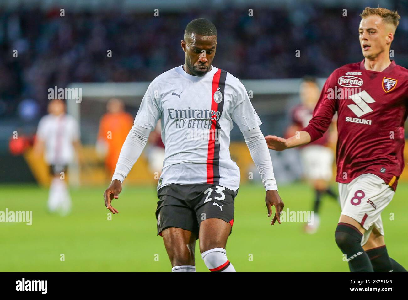 Fikayo Tomori vom AC Milan während des Spiels der Serie A zwischen dem FC Turin und dem AC Milan am 18. Mai 2024 im Olympischen Stadion Grande Torino in Turin, Italien. Stockfoto