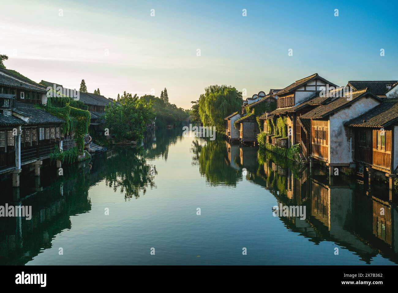 Landschaft von Wuzhen, einer historischen malerischen Stadt in der Provinz Zhejiang, China Stockfoto